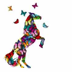 色彩斑斓的插图有图案的马蝴蝶