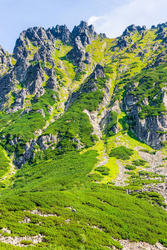 垂直视图锋利的峰山高基