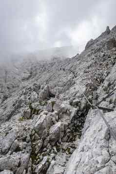 铁索攀岩楚格峰巴伐利亚