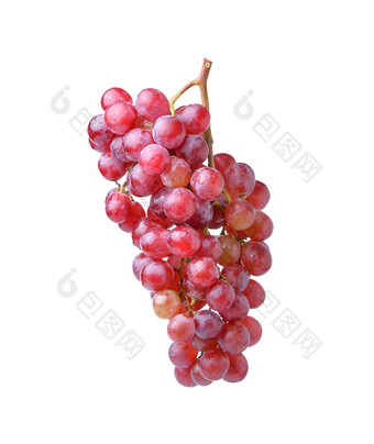 红色的葡萄孤立的白色
