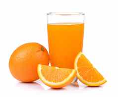 橙色汁橙色孤立的白色背景