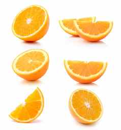 一半橙色水果白色背景