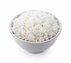 大米炊具白色碗白色背景