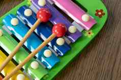 音乐的仪器木琴彩虹彩色的玩具木琴