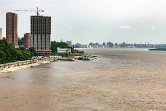 洪水黑龙江河城市哈巴罗夫斯克俄罗斯