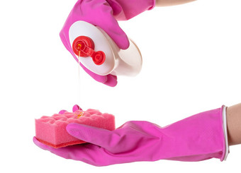 手手套对于洗涤剂海绵