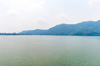 照片天空湖山反射博卡拉湖加德满都尼泊尔提前肖像景观宽屏幕古董电影自然自由旅行能源环境概念