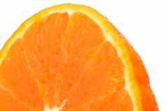 一半新鲜的多汁的橙色水果片孤立的白色背景复制空间文本自然维生素抗氧化剂概念