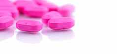 桩粉红色的平板电脑药丸孤立的白色背景norfloxacin治疗膀胱炎抗生素药物电阻制药行业药店背景全球医疗保健