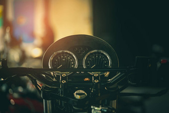 黑色的屏幕显示摩托车英里古董风格摩托车转速表速度仪表摩托车速度计