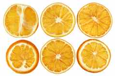 干橙子孤立的白色背景特写镜头