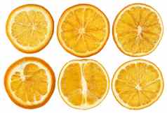 干橙子孤立的白色背景特写镜头