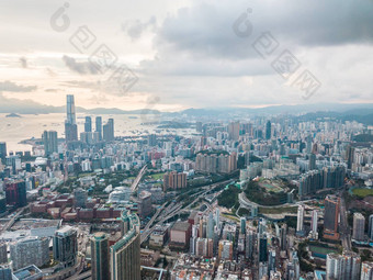 在<strong>香港香港城市</strong>空中视图天空