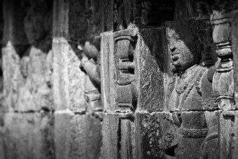 救援雕刻墙婆罗浮屠寺庙雅加达印尼