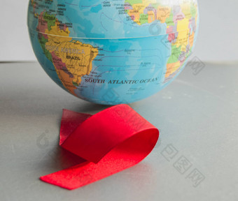 世界<strong>艾滋病</strong>一天12月特写镜头世界全球红色的丝带