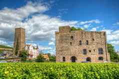 葡萄园中世纪的城堡堡垒boosenburgruedesheim黑森雇佣兵德国