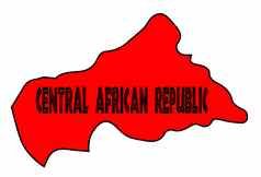 中央非洲共和国轮廓地图