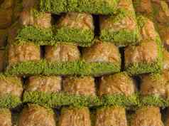 土耳其传统的国家美味的甜点果仁蜜饼