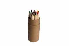 多色铅笔彩色的铅笔铅笔情况下白色
