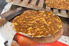 Lahmacun土耳其披萨煎饼肉填充