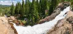 全景冰川溪小道阿尔伯塔省瀑布岩石山国家公园科罗拉多州
