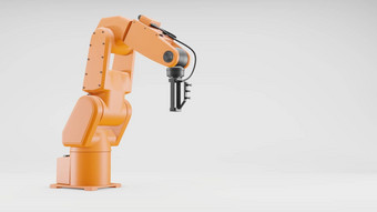 机器人手臂灰色的背景工业机器人操纵器