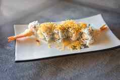 虾寿司白色板