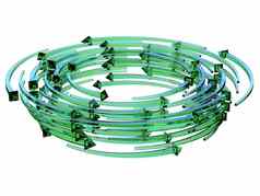 绿色透明的箭头花环