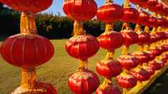 红色的中国人灯笼挂行一天时间中国人一年