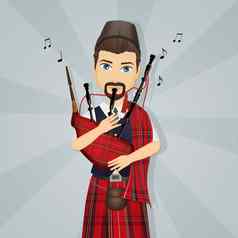 苏格兰男人。戏剧风笛