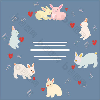 复活节小兔子框架文本