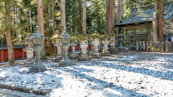 红石头灯笼神圣的稳定的toshogu神社