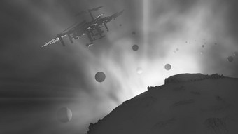 行星国际空间站太阳宇宙雾插图