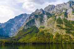 Koenigssee湖阿尔卑斯山科尼格湖贝希特斯加登国家公园巴伐利亚德国
