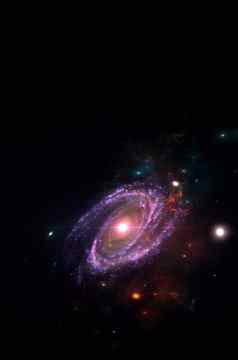 行星星系科学小说壁纸美深空间数十亿星系宇宙宇宙艺术背景垂直图像智能手机背景