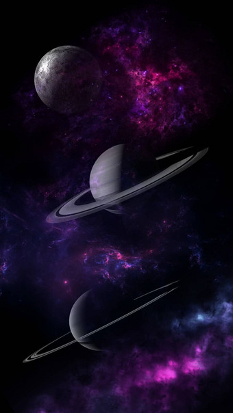 行星星系科学小说壁纸美深空间数十亿星系宇宙宇宙艺术背景垂直图像智能手机背景