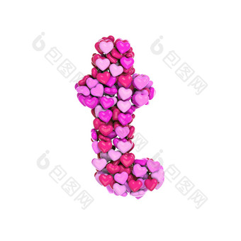 情人节信小写字母的粉红色的心字体。爱激情婚礼概念