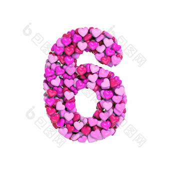 情人节数量粉红色的心数字爱激情婚礼概念