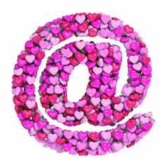 情人节电子邮件标志粉红色的心象征爱激情婚礼概念