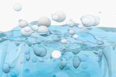 光蓝色的水波多维数据集有创意的球体泡沫呈现