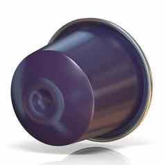 紫色的咖啡胶囊一边视图