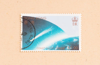 在香港香港约邮票印刷在香港香港显示彗星