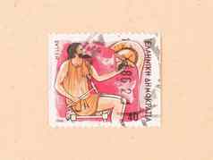 希腊约邮票印刷希腊显示图像