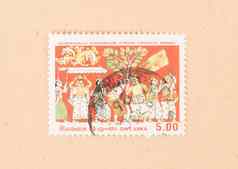 斯里兰卡斯里兰卡约邮票印刷斯里兰卡斯里兰卡显示斯里兰卡