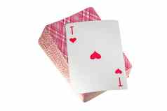 玩卡王牌孤立的白色背景