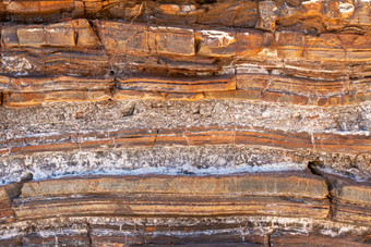沉积物岩石层卡里吉尼国家公园山谷喉咙包括自然石棉