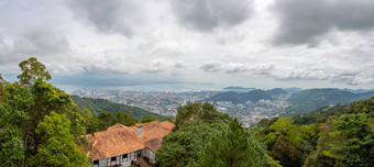 乔治小镇槟城全景城市槟城山