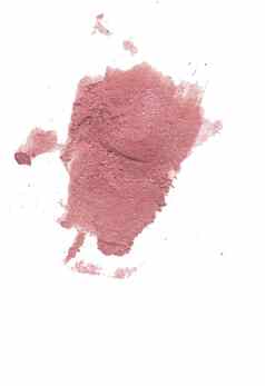 尘土飞扬的粉红色的osmetic涂片孤立的白色背景