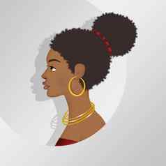 肖像非洲式发型女人