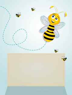 插图有趣的蜜蜂